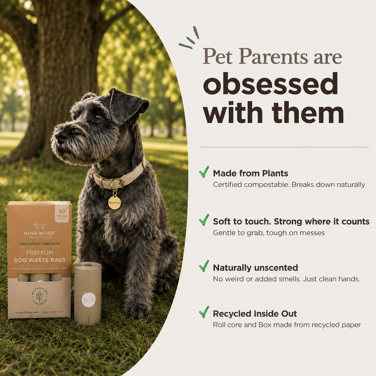 Braxton Biodegradable Waste Bags by Nina Woof